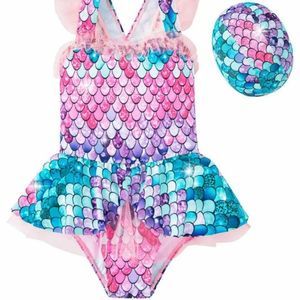 Mermaid Skirted One Piece Kids Swimsuit